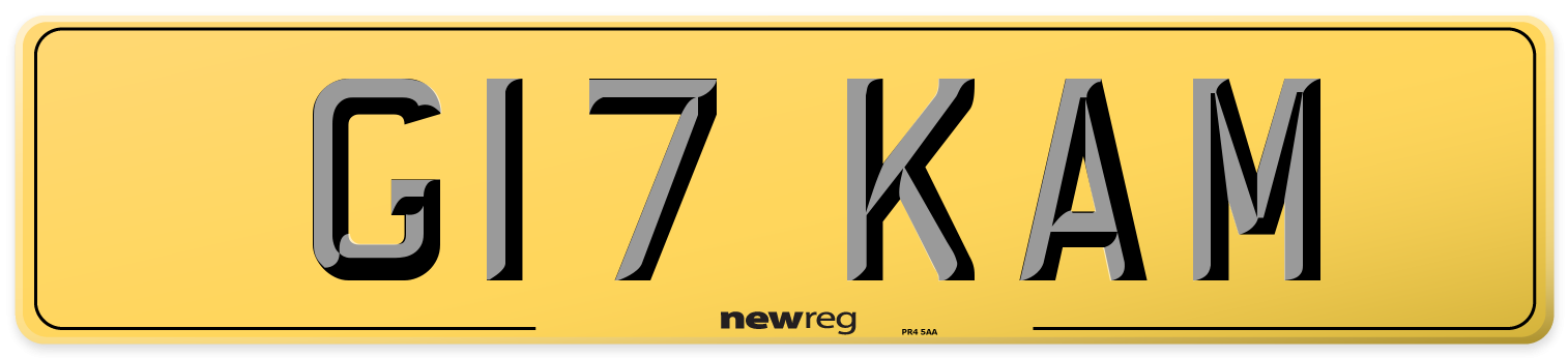 G17 KAM Rear Number Plate