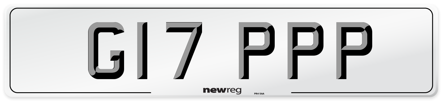 G17 PPP Front Number Plate