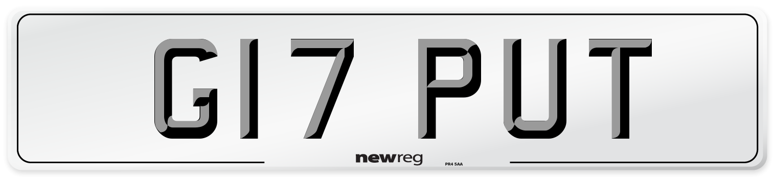 G17 PUT Front Number Plate