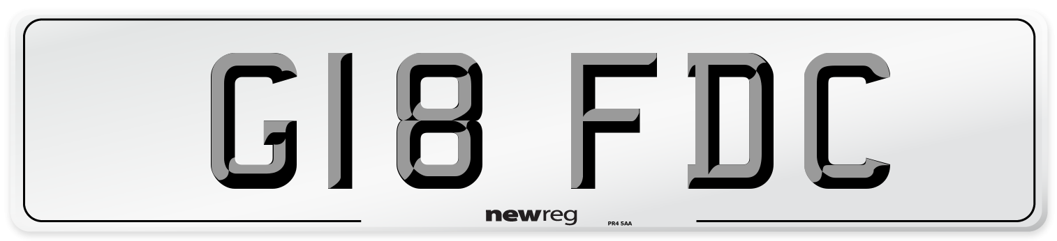 G18 FDC Front Number Plate
