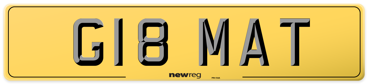 G18 MAT Rear Number Plate