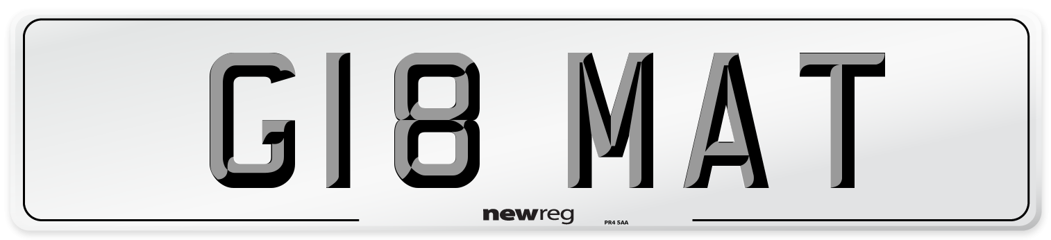 G18 MAT Front Number Plate