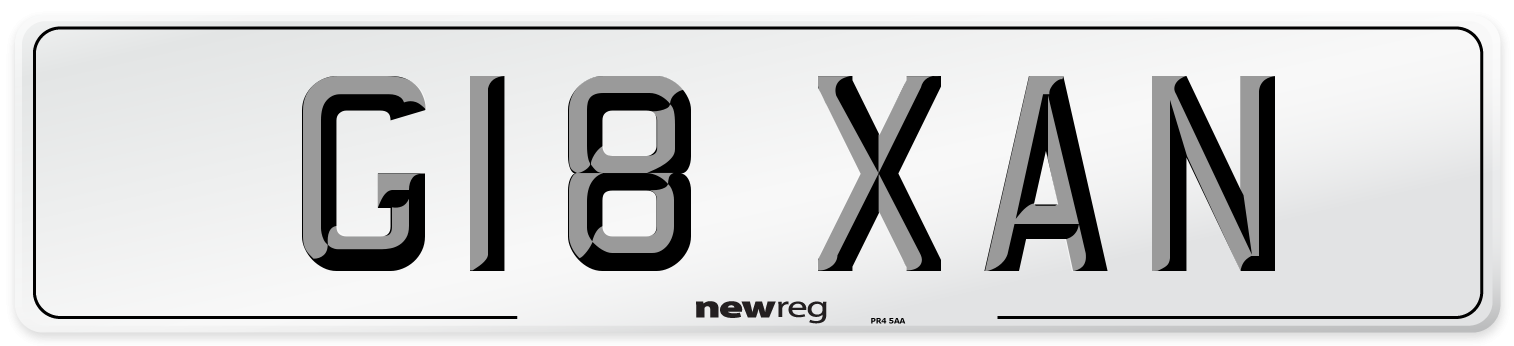 G18 XAN Front Number Plate