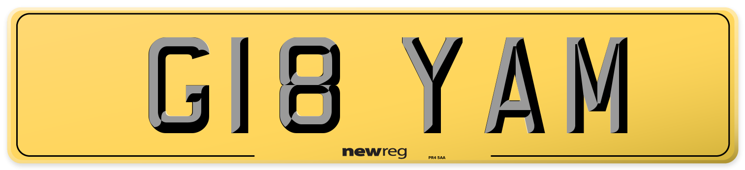 G18 YAM Rear Number Plate