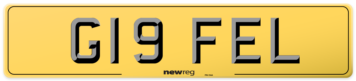 G19 FEL Rear Number Plate