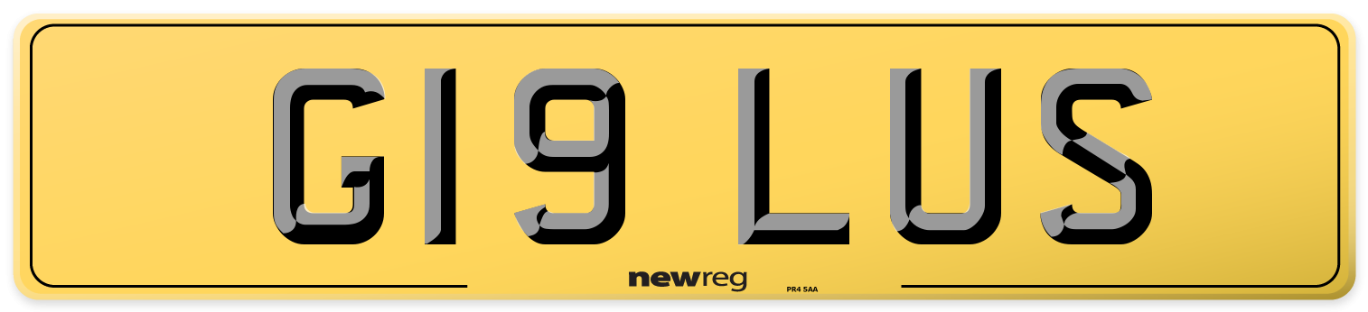 G19 LUS Rear Number Plate