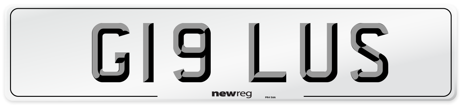 G19 LUS Front Number Plate
