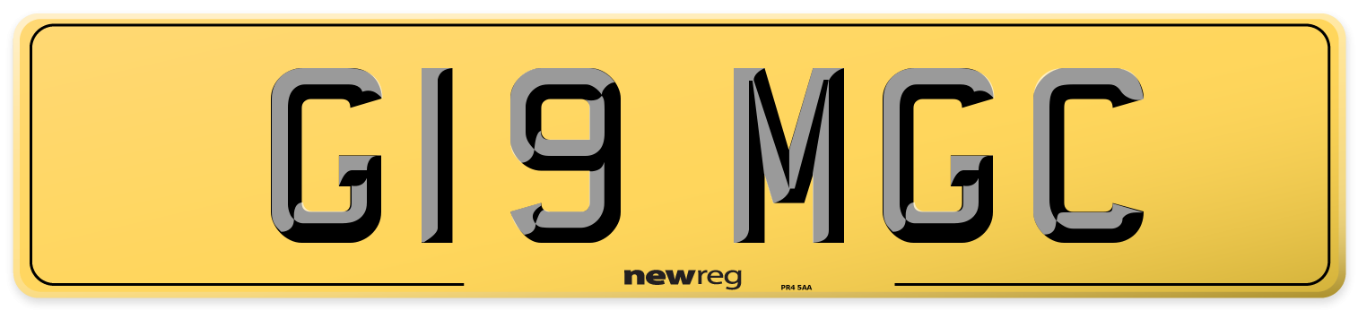 G19 MGC Rear Number Plate