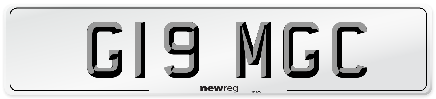G19 MGC Front Number Plate