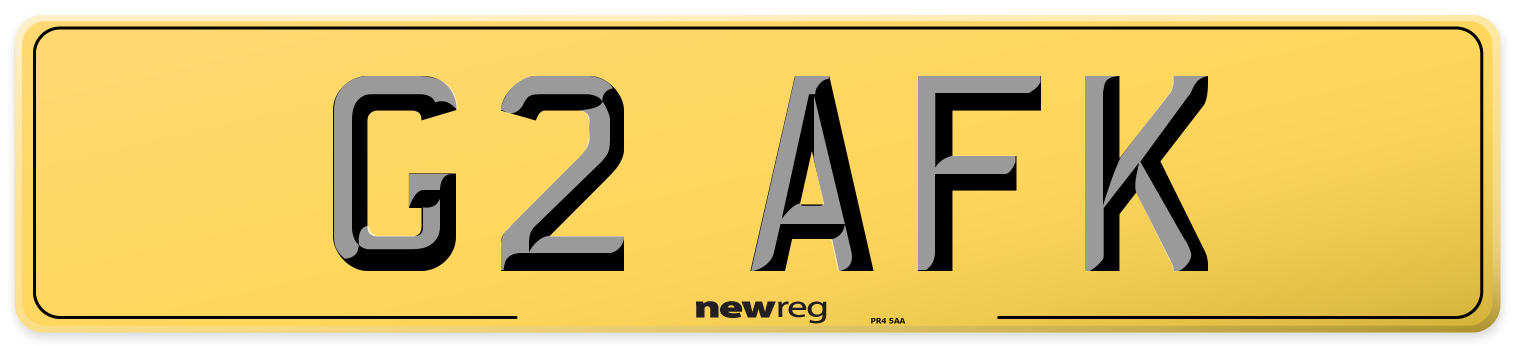G2 AFK Rear Number Plate