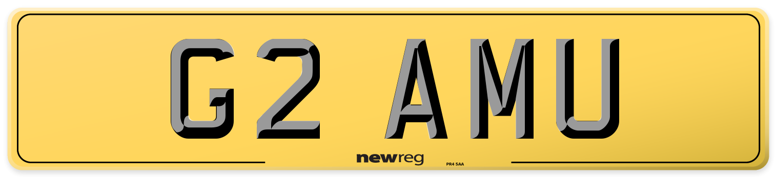 G2 AMU Rear Number Plate