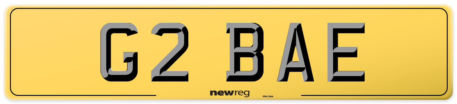 G2 BAE Rear Number Plate
