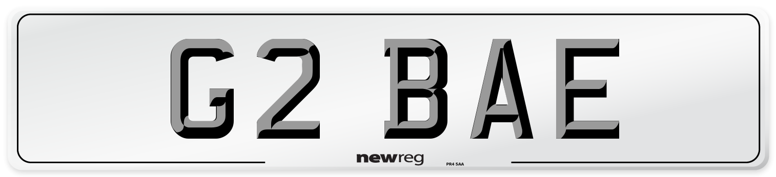 G2 BAE Front Number Plate