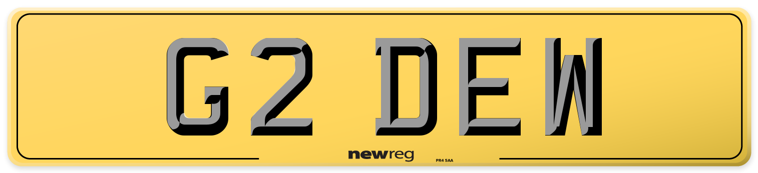 G2 DEW Rear Number Plate