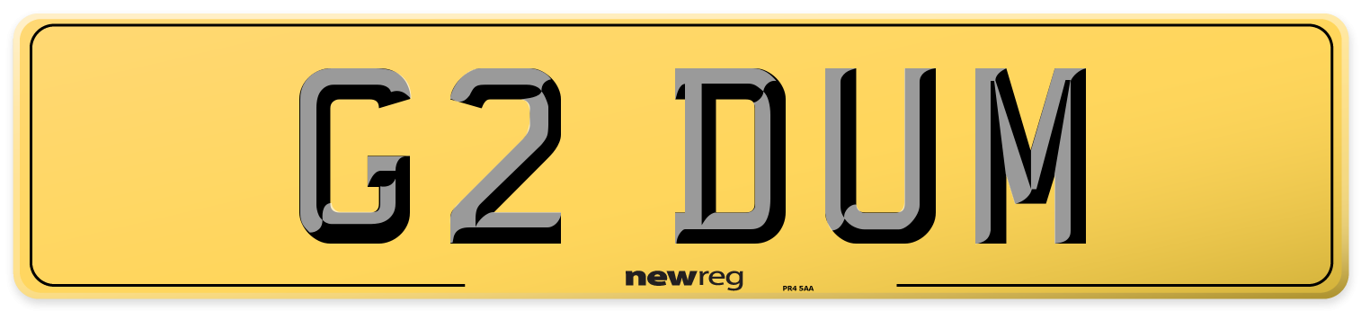 G2 DUM Rear Number Plate
