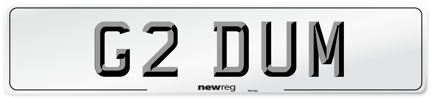 G2 DUM Front Number Plate