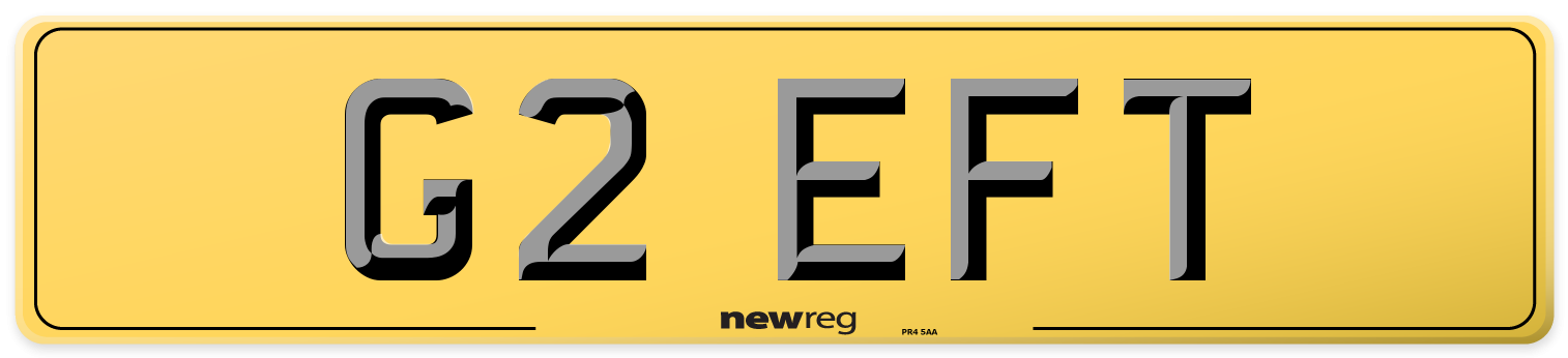 G2 EFT Rear Number Plate
