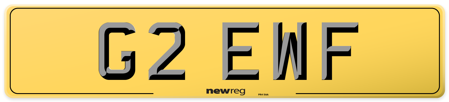 G2 EWF Rear Number Plate