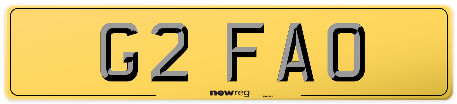 G2 FAO Rear Number Plate