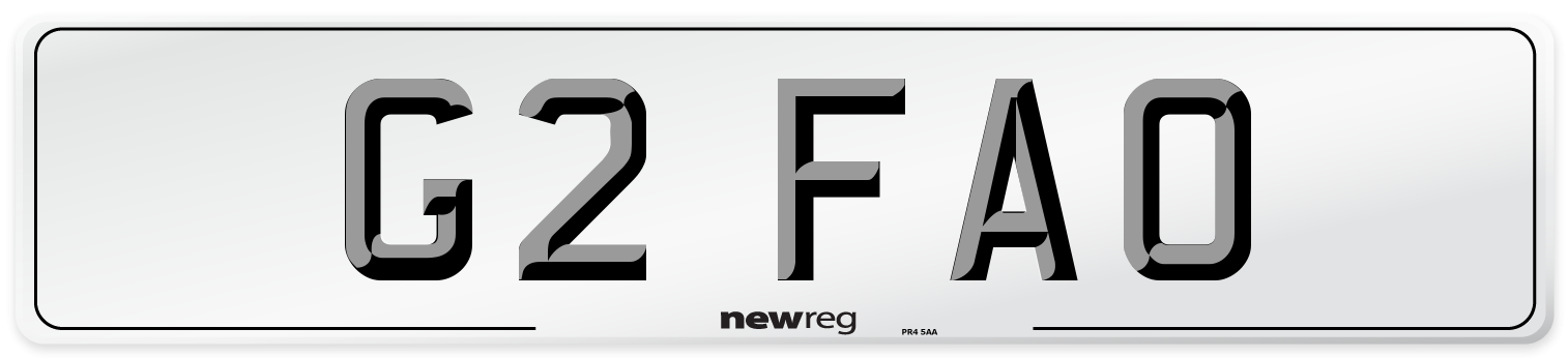 G2 FAO Front Number Plate