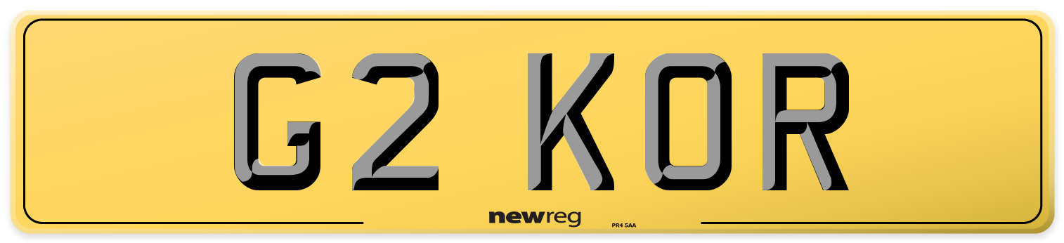 G2 KOR Rear Number Plate