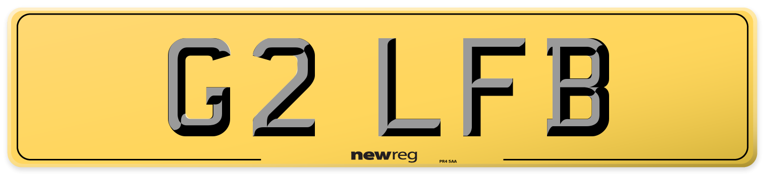 G2 LFB Rear Number Plate
