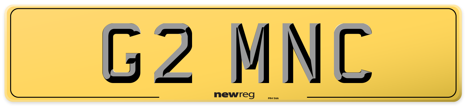 G2 MNC Rear Number Plate