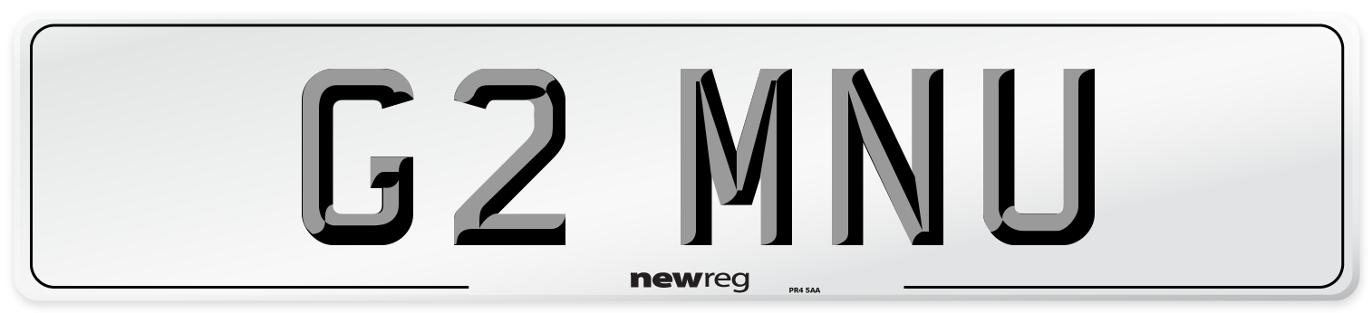 G2 MNU Front Number Plate