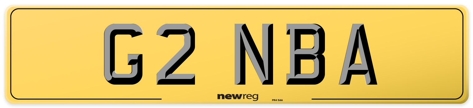 G2 NBA Rear Number Plate