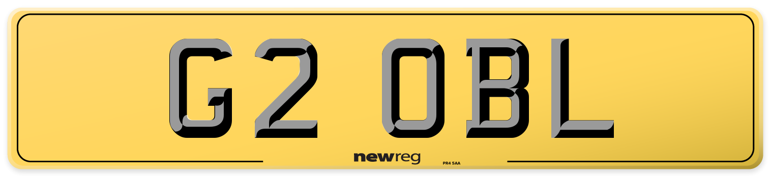 G2 OBL Rear Number Plate