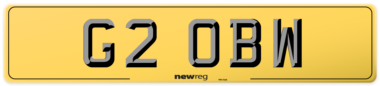 G2 OBW Rear Number Plate