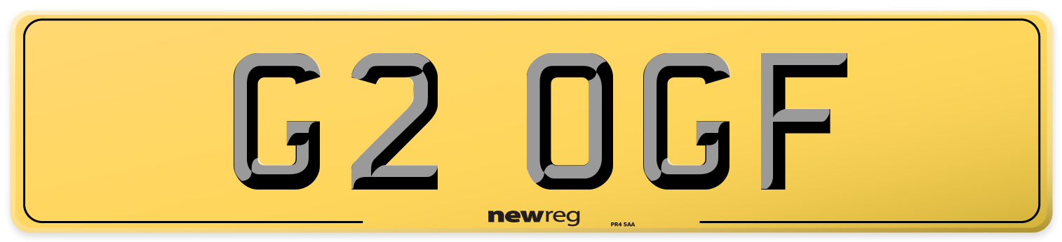 G2 OGF Rear Number Plate