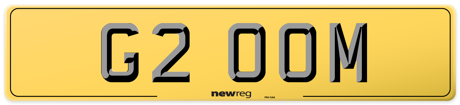 G2 OOM Rear Number Plate