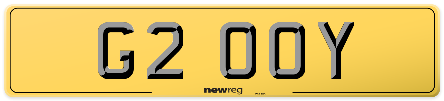 G2 OOY Rear Number Plate