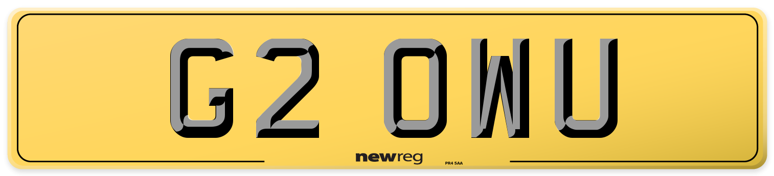 G2 OWU Rear Number Plate