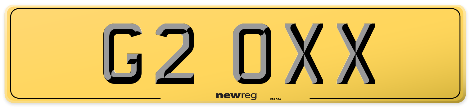 G2 OXX Rear Number Plate