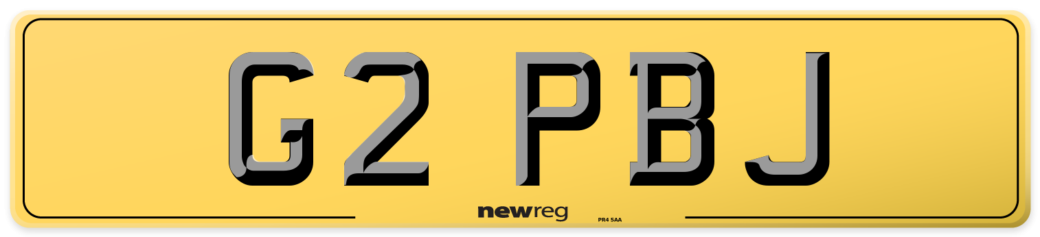 G2 PBJ Rear Number Plate