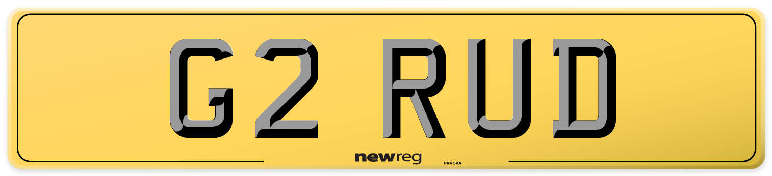G2 RUD Rear Number Plate