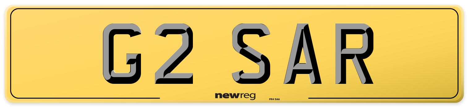 G2 SAR Rear Number Plate