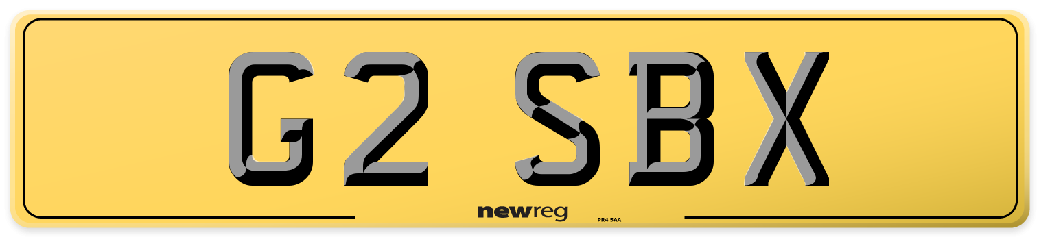 G2 SBX Rear Number Plate