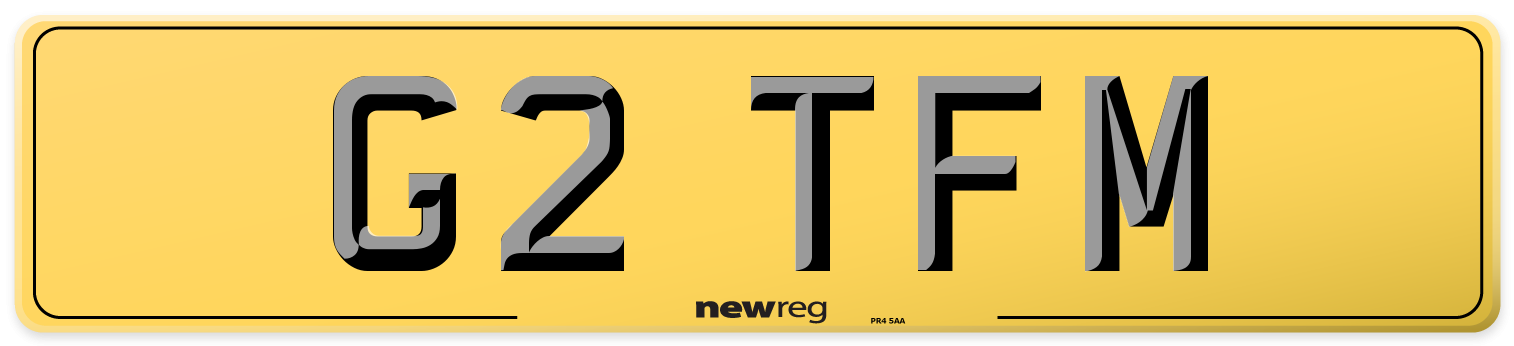 G2 TFM Rear Number Plate