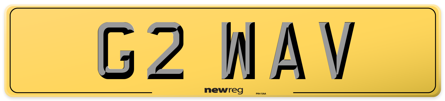 G2 WAV Rear Number Plate