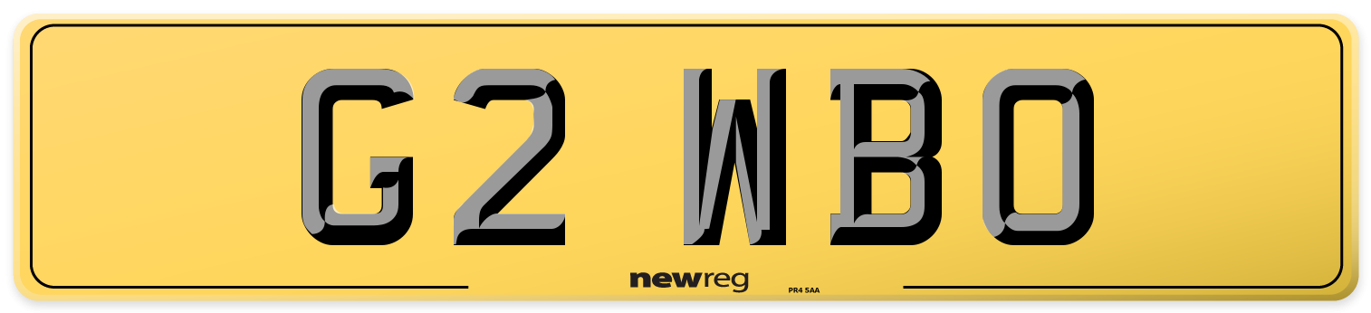 G2 WBO Rear Number Plate