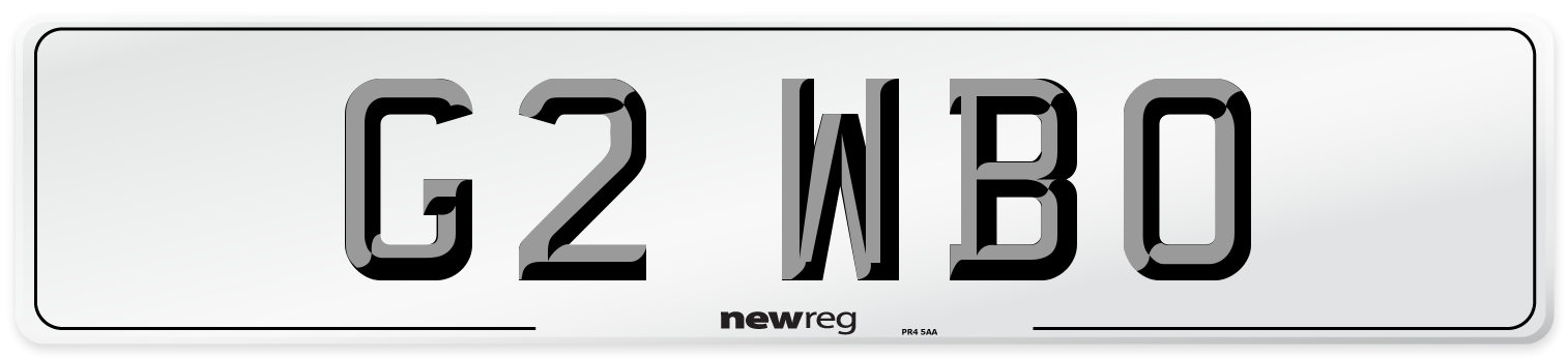 G2 WBO Front Number Plate