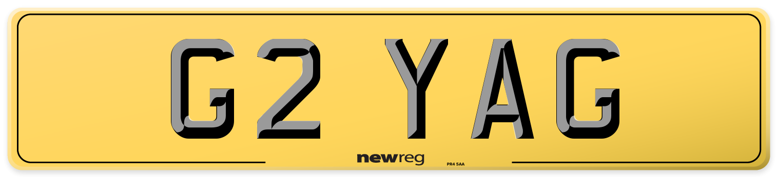 G2 YAG Rear Number Plate