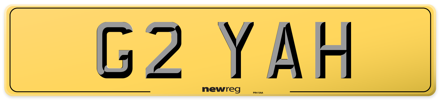 G2 YAH Rear Number Plate