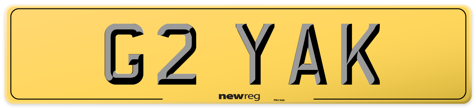 G2 YAK Rear Number Plate