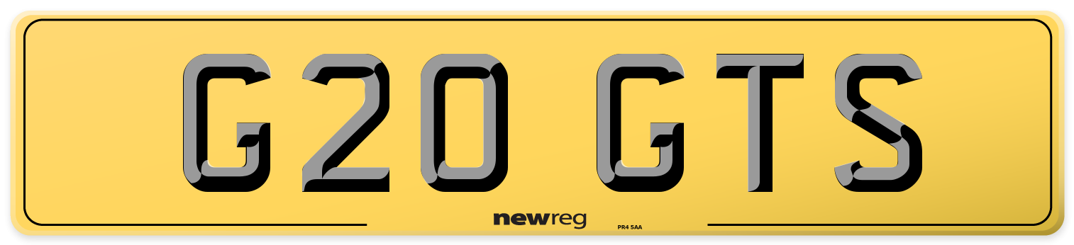 G20 GTS Rear Number Plate