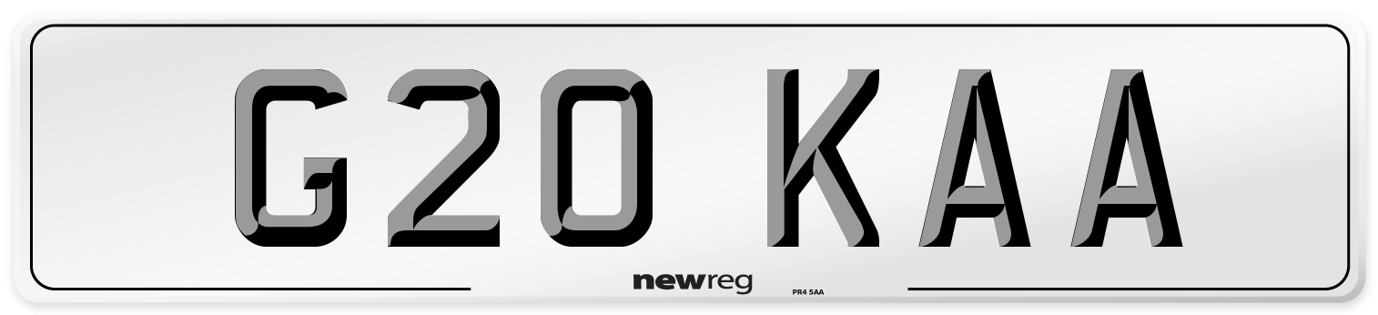 G20 KAA Front Number Plate