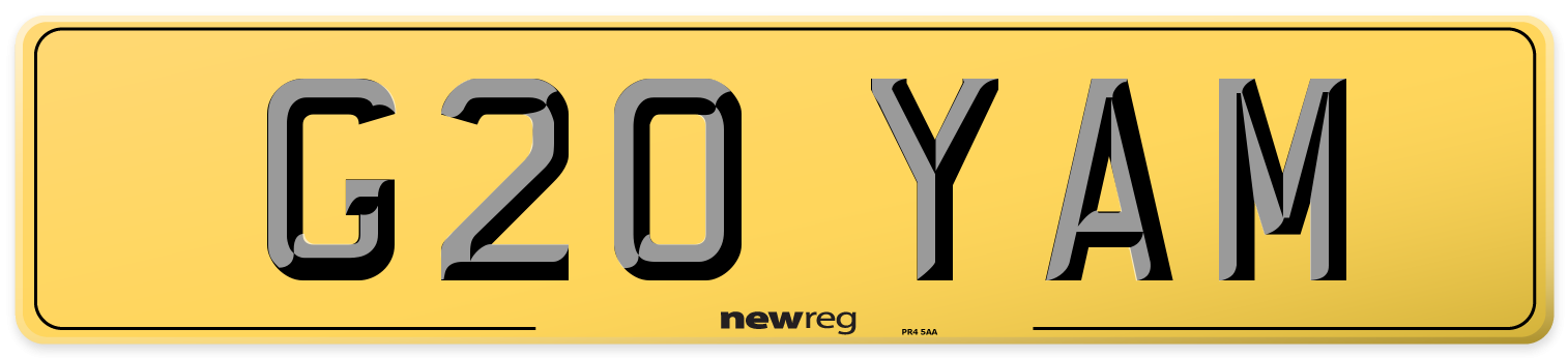 G20 YAM Rear Number Plate